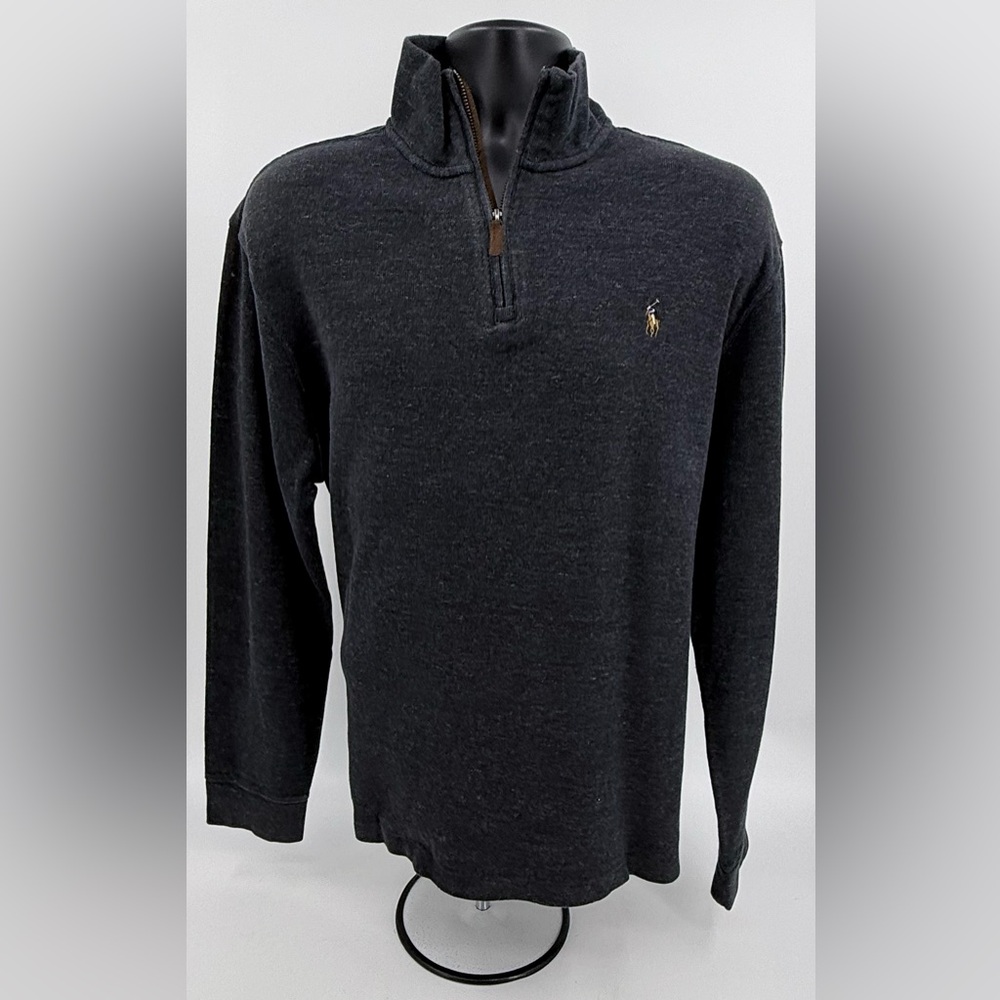 Polo by Ralph Lauren Long Sleeve 1/4 Zip‎ Heather Charcoal "Estate Rib" Men’s XL
